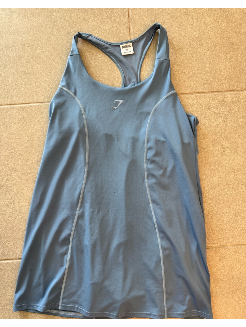 Gymshark Sport Dress XXL Grayish Light Blue‎ Color Built in Short With Pockets